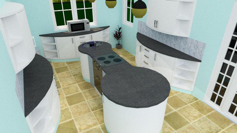 Kitchen design for living independently together