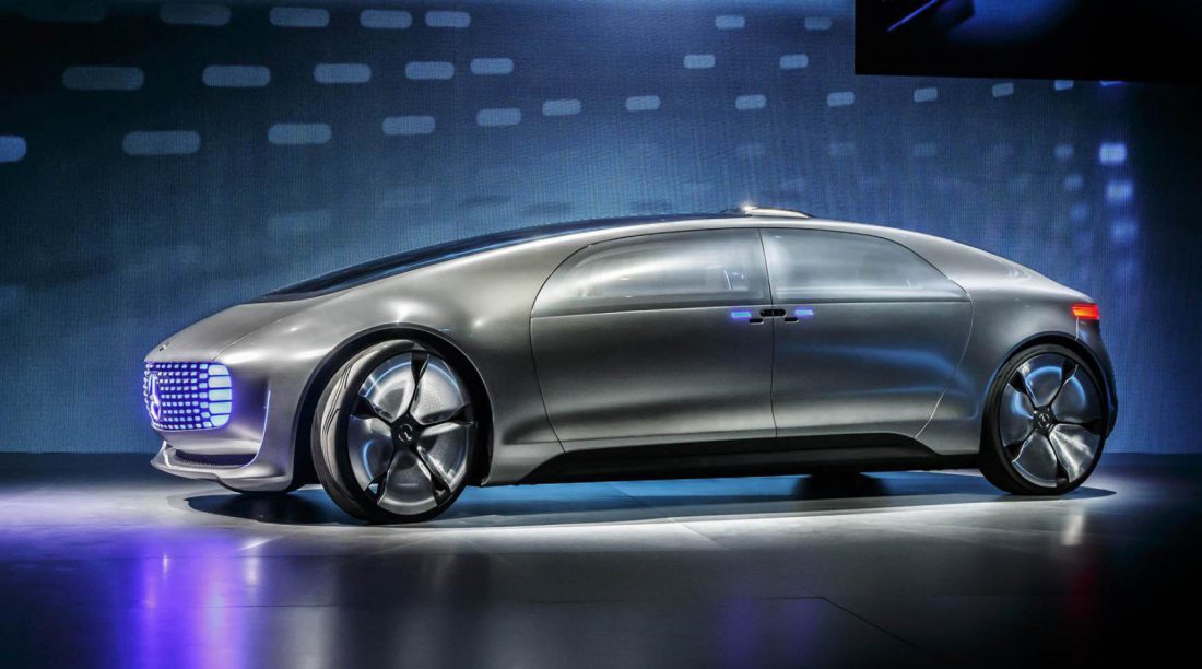 Image of Mercedes concept Autonomous Drive Electric Vehicle, EQ. Source: (AutoTraderPro/Beckwith, 2016).